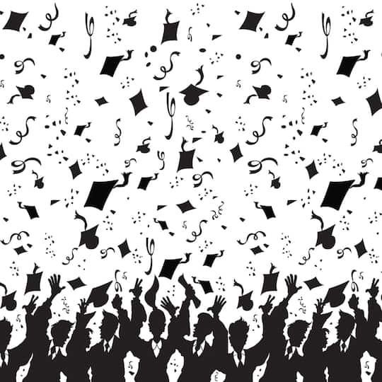 Beistle 4Ft x 30Ft Black & White Graduation Backdrop in Black/White | 4ft x 30ft | Michaels®